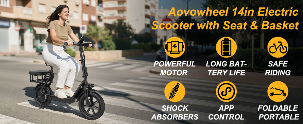 Aovowheel electric scooter with seat