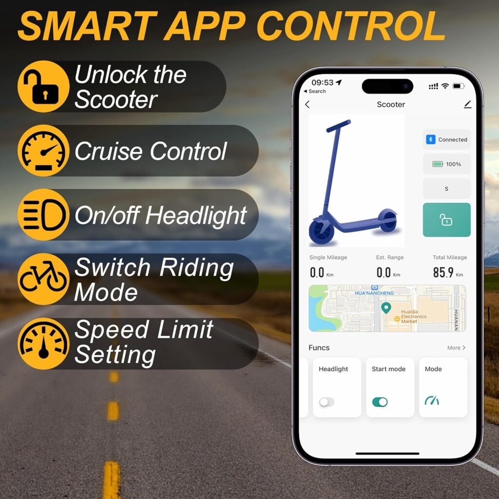 Aovowheel electric scooter App connectivity