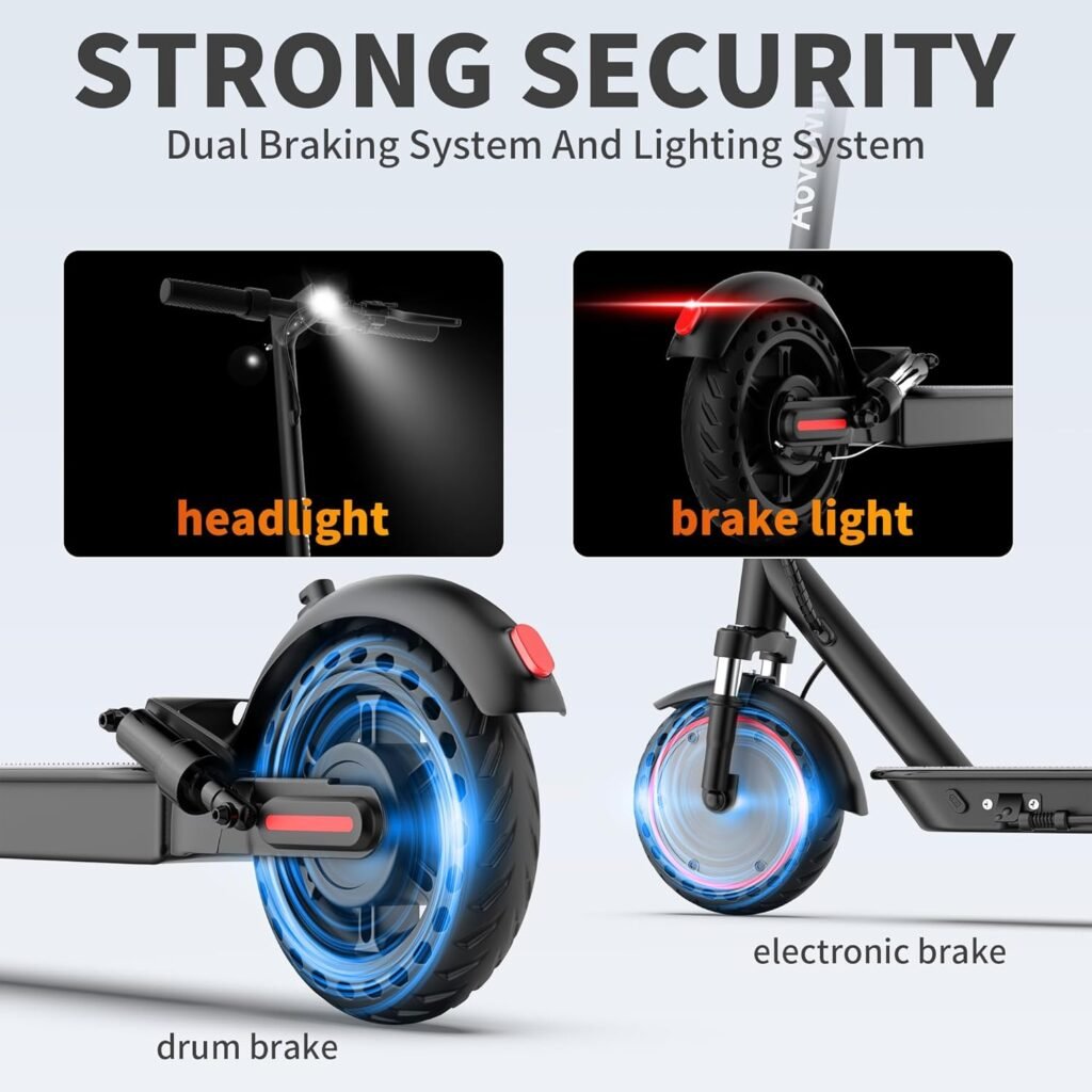 Aovowheel electric scooter headlight and rear taillight