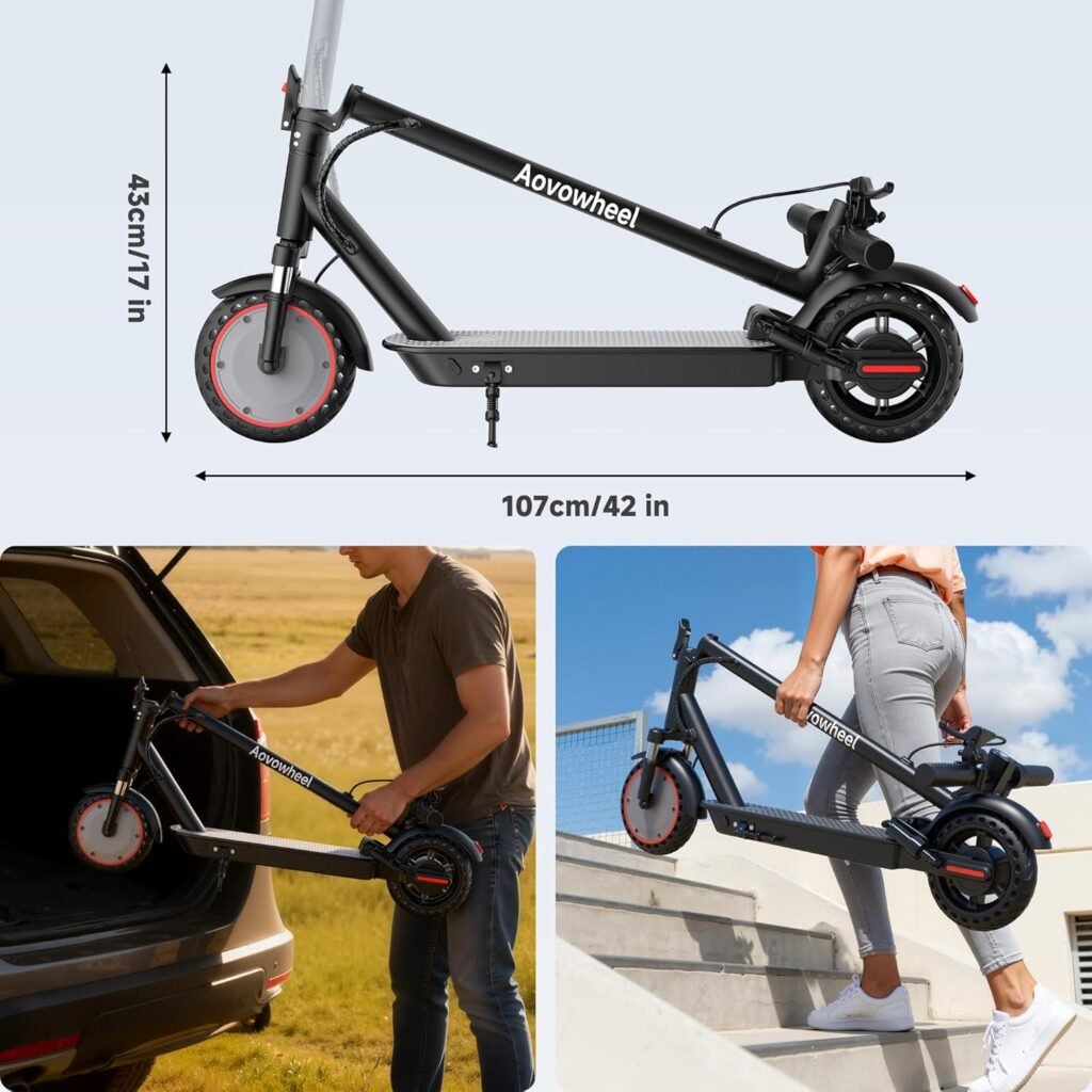 Aovowheel electric scooter for adults with folding frame