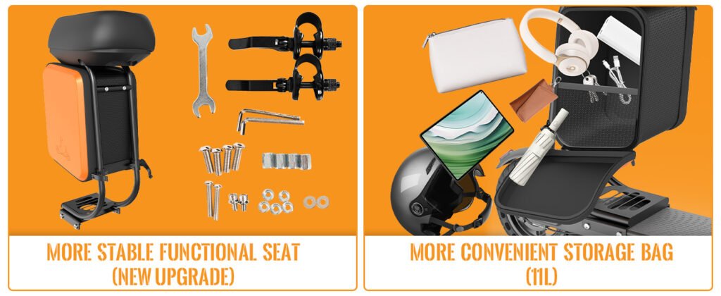 Aovowheel electric scooter rear storage box detail