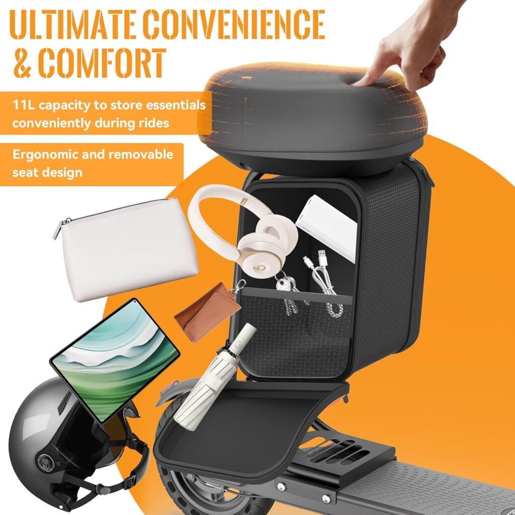 Aovowheel electric scooter with seat and rear storage box