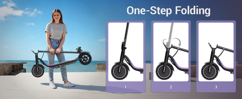 Aovowheel electric scooter folded